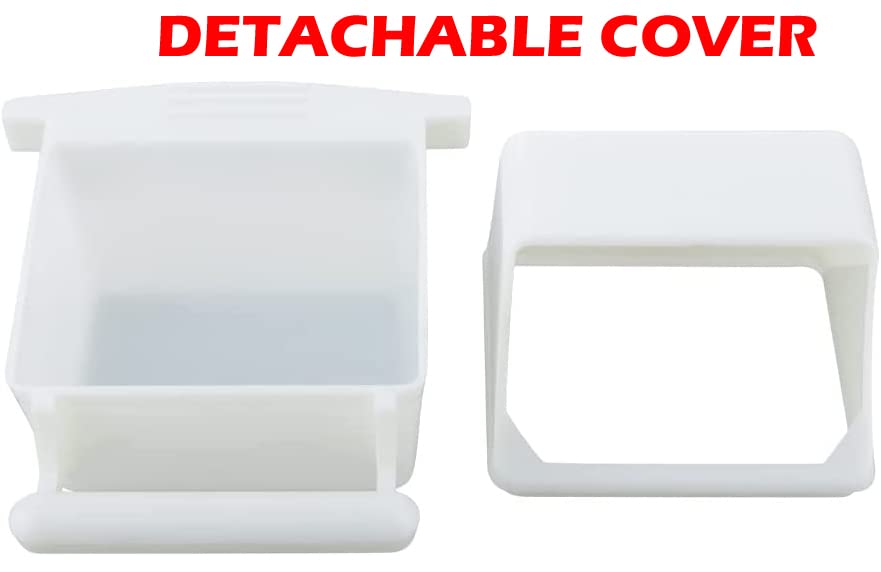 Lot of 4 Bird Cage White Plastic Seed Water Feeder Cups (Black) - color: Black