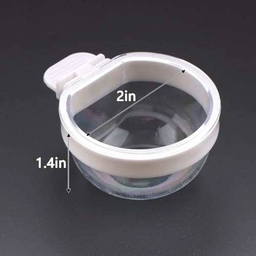 6 Pack Detachable Transparent Bowl Plastic Food Cup Convenient Hanging Seed Water Feeder for Parrot Canary Finch Small Size Bird