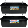 Large Feed Trough and Goat Feeder - 2 Pack Hanging Feeder with Clips, Waterer Bucket, Fence Feed Trough, Goat Supplies, 10 Quart - color: Black