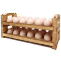 Wooden Egg Holder Countertop Fresh Egg Holders Firewood Egg Collecting Rack for Gathering Fresh eggs, Stackable with 36 eggs, Home Kitchen Organizer, Set of 2 PCS