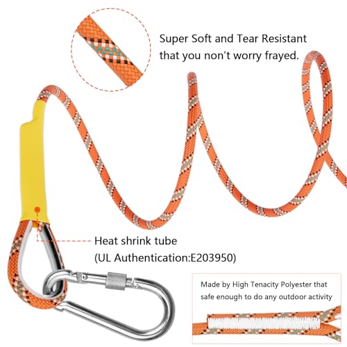 X XBEN Outdoor Climbing Rope 10M(32ft) 20M(64ft) 30M(96ft) 50M(160ft) 70M(230ft) 152M(500FT) 352M(1000FT) Static Rock Climbing Rope for Escape Rope Ice Climbing Equipment Fire Rescue Parachute - color: Orange, size: 1/3 Inch x 64 Feet