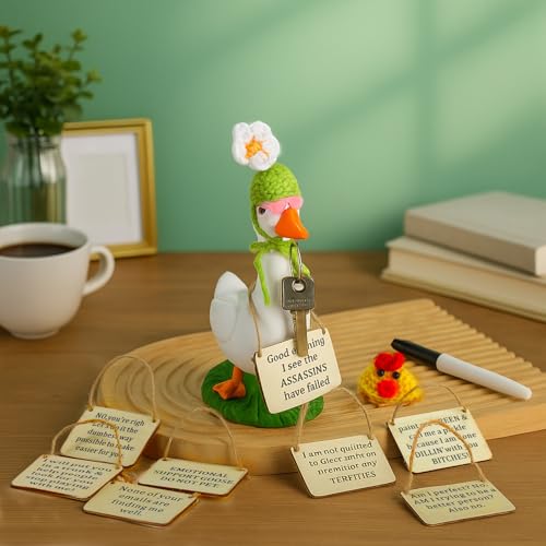 Yalikop Magnetic Goose Key Holder Interchangeable Support Desk Goose 7 Inch, Customized Sign, Cute Key Holder Stand for Inspirational Signs, Gift for Gooses Lover, Do Not Pet, Personalized