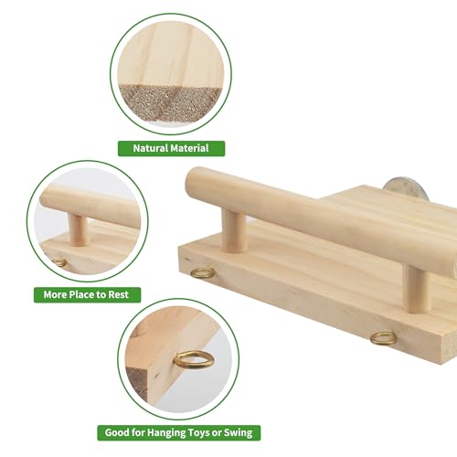 Bird Perches for Cage Wood Parrot Perch Stand Swing | Natural Wood Platform Bird Swing Bird Perch Stand Paw Grinding Stick for Parakeet Cockatiels Lovebirds Cage Accessories