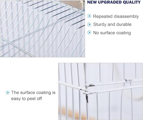 Small Bird Cage, Lightweight Foldable Hanging Cage with Removable Tray | Easy to carry and clean, ideal for travel, outings and vet visits with parakeets, canaries, lovebirds and finches. - size: 13.0"L x 11.8"W x 17.7"H