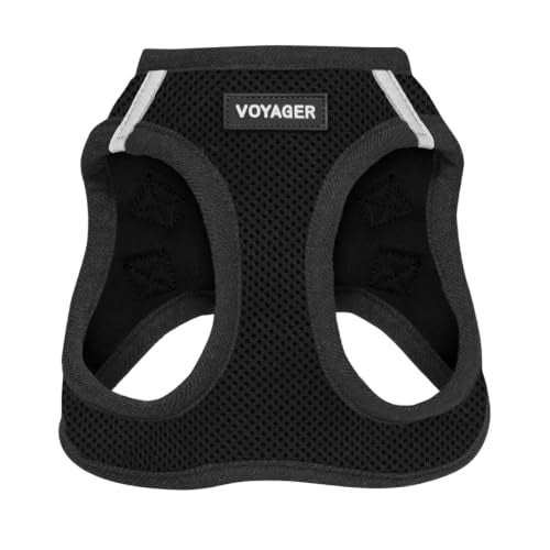 Voyager Step-in Air Dog Vest Harness - Black, Small | 14.5-16" in Chest, Reflective Bands, All Weather Breathable Air Mesh, Cats Compatible, Lightweight, Fast Drying - color: Harness (Black), size: S (Chest: 14.5 - 16")