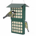 Solution4Patio Suet Bird Feeder for Outdoors, All Metal Bird Feeder for Wild Birds, Heavy Duty Galvanized Steel Hanging Feeder with Slide-Top Roof, Weather Resistant, Holds 2 Suet Cakes (Green) - color: Green