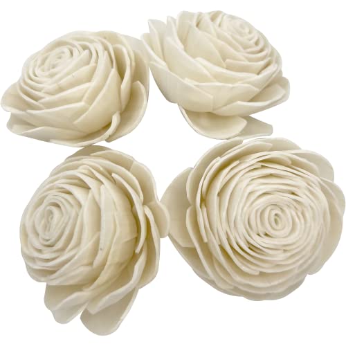 5175 Pk4 Medium Sola Shred Roses - Natural Bird Foraging Toys, Soft Wood Parrot Chew, Parakeet Foot Cage Accessories, Handmade Budgie Treats, Cockatiel Play Parts, Conure Activity Center - color: Medium Sola Rose
