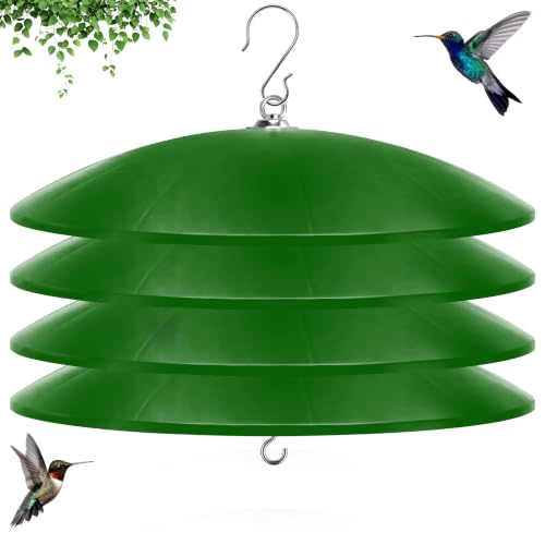 19.25-Inch Extra Large Squirrel Baffle,Hummingbird Feeder Shade Dome Cover, Bird Feeder Rain Guard, Hanging Squirrel Proof for Shepherd's Hook Outdoors (Green) 4 Pack - color: Green, size: 19''/4P