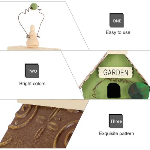 Hanging Bird House Wooden Bird Shelter for Outdoor Decor Small House for Balcony Garden Porch Houses for Outside Hanging 8.66 X 5.90 X 4.33 in