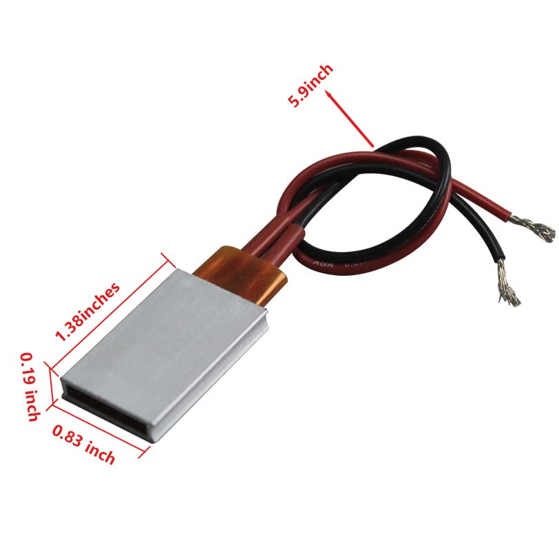 2PCS PTC Heating Element AC/DC 12V 200C Fast Heating Ceramic Heaters Plate | Insulated Aluminum Shell, Constant Temp Thermostatic, Energy Saving, Auto Heater, Long Service Life, for Small Space, PTCYIDU - color: 12V 200C