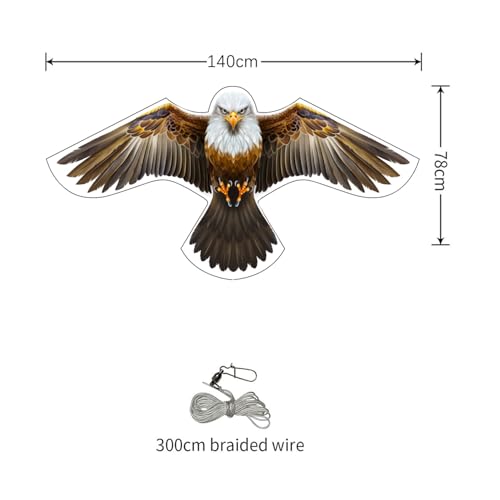 Bird Scarer Kite Without Pole Crops Farm Protector Hawk Flying Kite-Type-C | Ideal for gardens farms and docks | Keeps birds geese and seagulls away |A kind of hawk deterrent - color: Brown