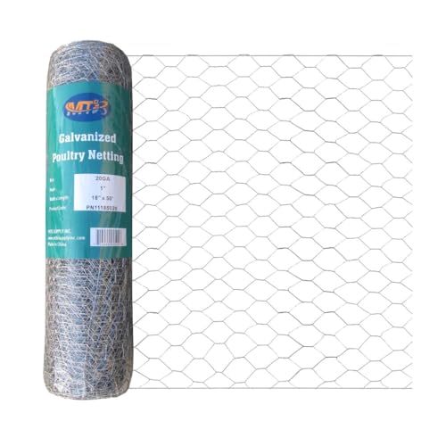 20GA Galvanized 18in x 50ft x 1in Mesh Chicken Wire Hexagonal Poultry Netting - size: 18"x50'
