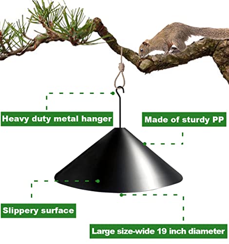 19 in PP Squirrel Baffle for Pole Bird Feeders, Hang Mount, 1pcs | Raccoon and Squirrel Guard Stopper for Shepherd Hooks - style: Hanging Mount 1pcs