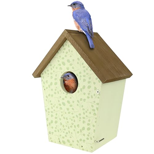 Wild Wings Decorative Bluebird House Spring Ivy, White - style: Spring Ivy