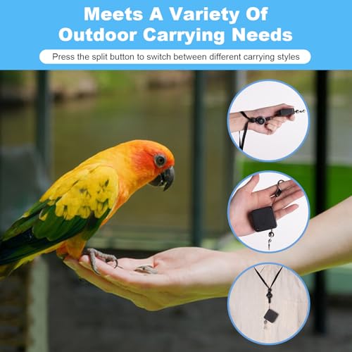 Bird Leash, with 5 Different Size Foot Ring and Feeder Box, Retractable Anti-Bite Parrot Harness, Bird Flight Training Rope for Budgies,Cockatiels,Psittacula Longicauda,Mini Macaws (6.5Ft) - size: 6.5FT