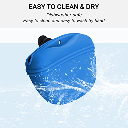 Left&Right Dog Clicker Training Kit,Silicone Dog Training Treat Pouch and Dog Clickers,Dog Treat Bag with Clicker Training for Dogs,Pet Treat Bag with Magnetic Buckle Closing and Waist Clip,Navy Blue - color: Navy Blue