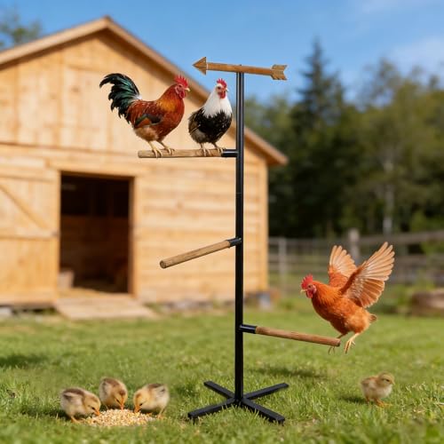 Yohsnor 58 Inch Chicken Perch Sturdy Durable Roosting Bars for Chickens | Multi-Functional Walk-In Coop Run Toy,Wear-Resistant Safe Perch,Resting & Playing Toy for Chickens,All Poultry & Pet Parrots