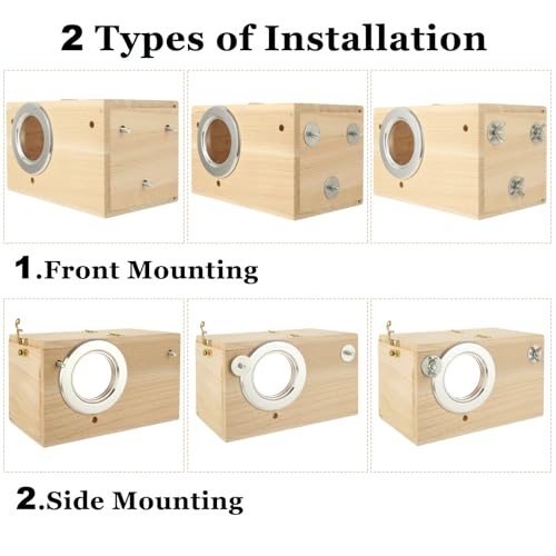 QTLCOHD 2 Pack Parakeet Nesting Box, Natural Wood Breeding Box | with Transparent Acrylic Window, Bird Nesting Box for Parakeets, Lovebird, Cockatiels, Conure