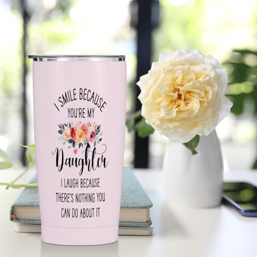 Daughter Gifts from Mom 20 oz Tumbler, Christmas Birthday Gift, Rose Quartz - color: Multi 1469