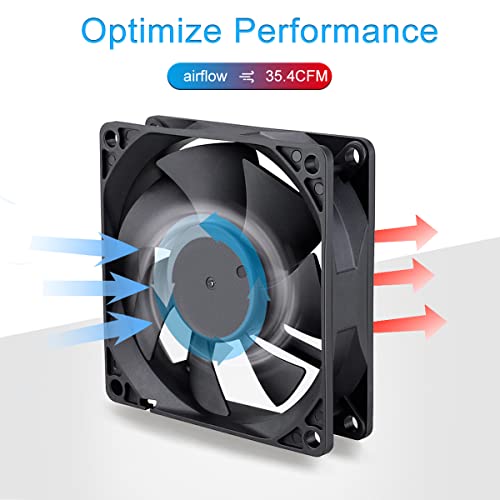GDSTIME 80mm x 20mm 8020 12V DC Brushless PC Case Cooling Fan 2Pin | Replacement Fans for Mini Fridge, Chicken Egg Incubator, SFF Case, Desktop Power Supply, Wine Fridge, Cigar Humidor - size: 80x80x20mm