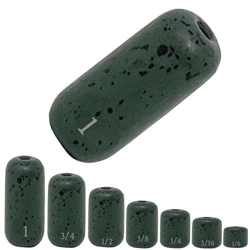 Reaction Tackle Tungsten Barrel Weights for Bass Fishing - Egg Shaped Carolina Rig Sinkers - Size Stamped Freshwater and Saltwater - color: Green Pumpkin, size: 1/2 Oz (4-Pack)