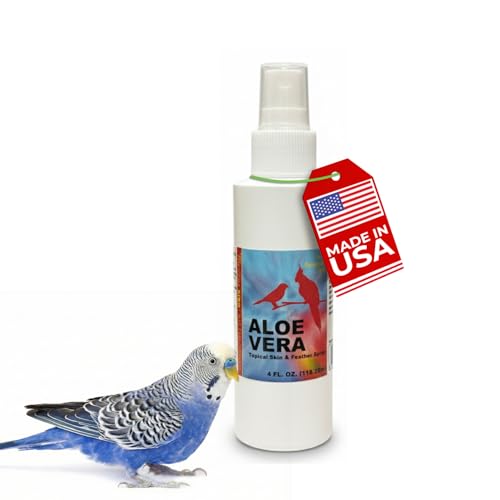Aloe Vera Spray 4 Fl Oz - Natural Skin & Feather Care Spray | Soothes Dry Skin & Supports Healthy Feathers – Easy to Use Bottle for Gentle Hydration for All Birds - size: 4 Fluid Ounces