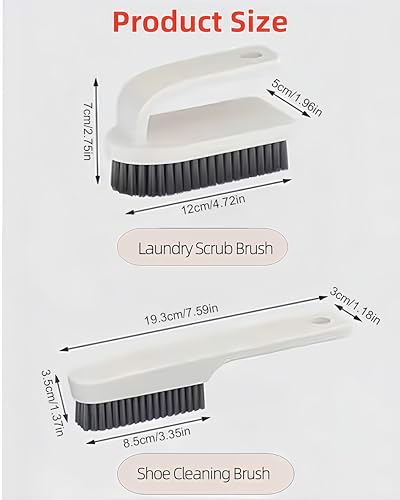 2 Pack Scrub Brush Laundry Cleaning Brush Soft Bristle Household Cleaning Brushes Carpet Brush Upholstery Brush Small Scrubbing Brush Stain Remover Brushes for Fabric,Hat,Clothes,Bag & More