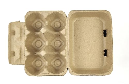 Azatemgo Half Dozen Egg Cartons 40 Pack Pulp Fiber - 6 Count Tray, Solid Reusable Eggs Containers