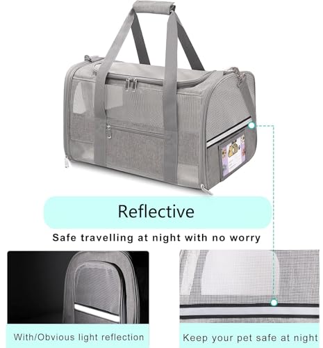 Cat Carrier Pet Carriers Airline Approved for Small Dogs Kitten Carriers for Small Medium Cats Under 15lb, Collapsible Soft Sided TSA Approved Travel Carrier, Pink - color: Pink