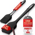 Walfos 600°F Heat Resistant Silicone Basting Brushes BPA Free Pastry Brush, Spread Oil Butter Sauce for BBQ Grill Baking Kitchen Cooking, Dishwasher Safe (2 SIZE) - color: Black, size: Large + Small