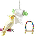 Bird Shredding Toys for Parrots,Parrot Rolling Paper Play Toy with Hanging Chain with Tissue Refill Packs,Interactive Chewing Accessory for Parakeet Cockatiel & Medium Parrot Cage Use (Green) - color: Green