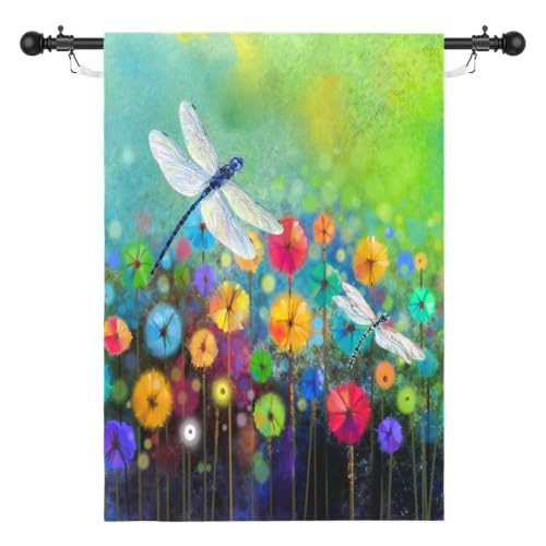 Spring Flower Garden Flag Dragonfly flags Welcome Summer House Flag for Outdoors 28 x 40 Double Sided Large Decorative Flag - color: flower-1