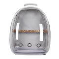 Transparent Parrot Backpack: Wooden Perch, Shoulder Strap, Breathable. Ideal for outings with Parrots, Magpies, & Birds. Comfortable & Spacious. (Gray-1) - color: Gray-1