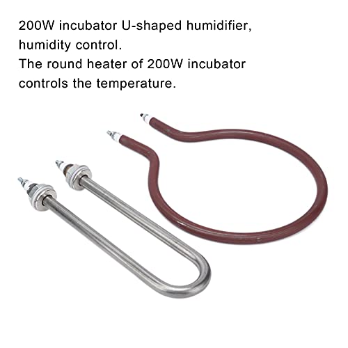 Incubator Heating Elements, Poultry Hatching Equipment 200W Resistance U‑Shaped Incubator Humidification Tube for Goose for Chicken for Duck