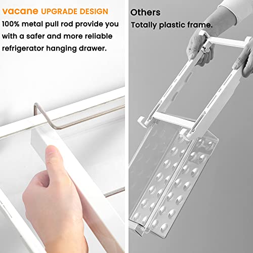 Large Fridge Under Shelf Drawer, Pull Out Refrigerator Drawer Organizer Fridge Organizer Bins, Fridge Storage Container Holder for Produce, Deli Meat, Cheese, Bacon, Easy to Install-L - color: L