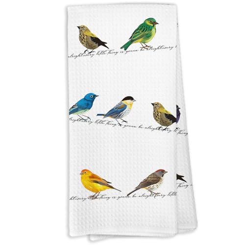Every Little Thing is Gonna Be Alright Bird Birding Kitchen Towels,Bird Gifts for Women Dish Towels for Kitchen,Birding Inspirational Decorative Hand Towel for Bathroom Home - color: Color-14