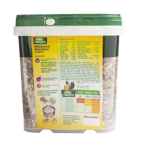 Wild Harvest Advanced Nutrition Parrot, 4 Pounds, Seed, Grain And Vegetable Mix - size: 4 Pound (Pack of 1)