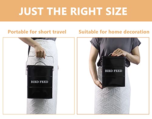 Bird Feeder,Bird Food Jar Pet Food Storage Airtight Food Storage Container-Black - color: Black