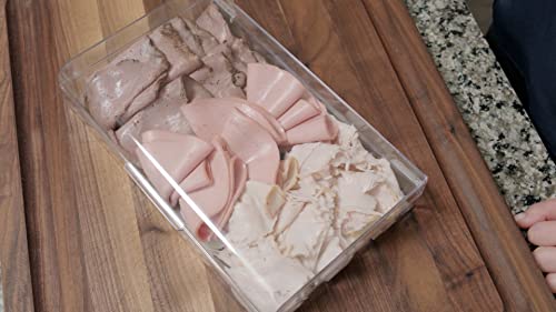 Pikanty Large Deli Meat Container for Refrigerator — Holds 3 Packs of Bacon, Cold Cuts, Sliced Cheese, Ham, Turkey or Salami, Airtight Hinged Lid, Dishwasher and Freezer Safe, Made in USA - style: Deli Keeper