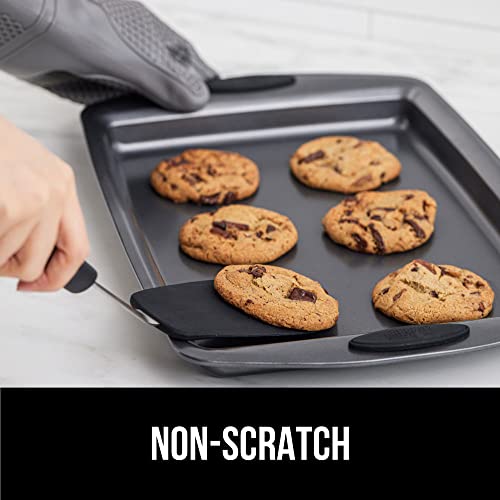 GORILLA GRIP BPA-Free Silicone Spatula for Non Stick Frying Pan, Heat Resistant Flexible Head, Patented Soft Comfortable Handle, Non-Scratch Kitchen Turner, Flip Burgers, Pancakes, 11.6 in, Black - color: Black