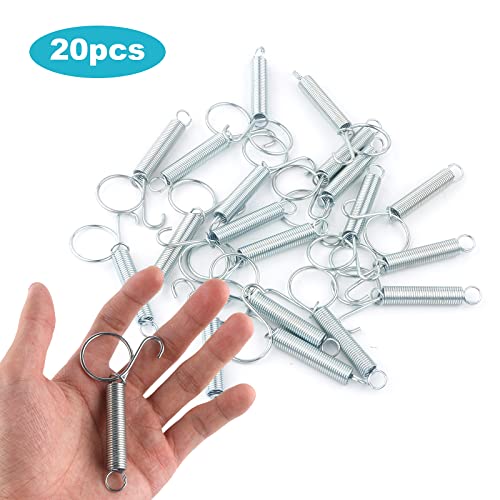20PCS Spring Latch Hook for Cage Spring Cage Latch Metal Finger Spring Door Hook for Fixing Rabbit Birds Dog Cat Parrot Small Animal (3.34Inch) - size: 3.34Inch