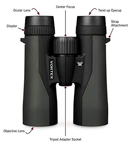 Vortex Crossfire HD 8x42 Binoculars | HD Optics, Tripod Adaptable, Waterproof, Fogproof, Shockproof, Included GlassPak Harness - Unlimited, Unconditional Warranty - color: Green, size: 8x42