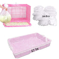 BNOSDM 50 PCS Disposable Rabbit Cage Liner Plastic Guinea Pig Cage Bedding Hamster Litter Pan Bags Universal Toilet Film for Bunny Chinchilla Ferret Hedgehog Small Animals (47") - color: Transparent-50 Pcs