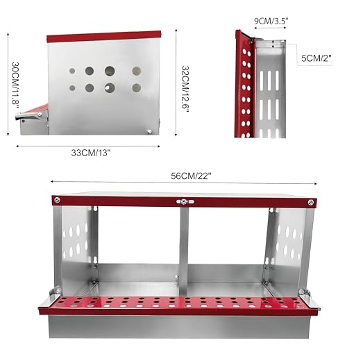 XINYI Chicken Nesting Boxes for Laying Eggs,Metal Coop for 2 Chickens,Roll Away Nesting Boxes,Easy Egg Collection,Brooder Box for Rabbit,Squirrel,Parakeet,Owl,Cockatiel,Robin - size: 22.0"L x 13.0"W x 12.6"H