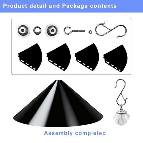 Squirrel Baffle for Bird Feeder Pole - 19 Inch for Protects Hanging Feeders (1 Pack, Black) - color: Black Hook