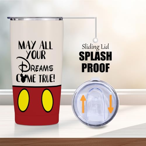 Jztco Magic Cartoon Mouse Inspired Straight Skinny 20 oz Tumbler | Mouse Themed Gifts for Women Girls Friend Bestie Water Bottle Coffee Mug Insulated Tumblers Thermal Cup for Vacation Trip - color: Multi 1304