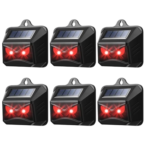 Solar Control Light Nocturnal Animal Repeller Outdoor Deterrent Devices Light Sensor Animal Repellent for Skunk Deer Coyote Fox Raccoon Cat Garden Yard Farm Chicken Coop (6, Black)