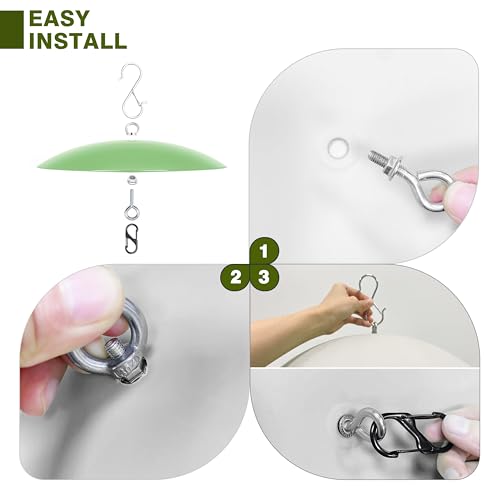 13" Bird Feeder Rain Guard, Hummingbird Feeders Shade Dome Cover, Hanging Baffle for Bird Feeder Pole,Smart Birds Feeder's Umbrella(Light Green), 1 Pack - color: Grass green, size: 13Inch / 1 Pack