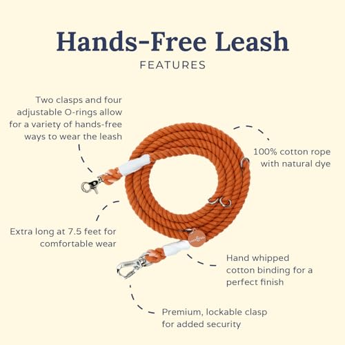 Spice Hands-Free Rope Leash - color: Pumpkin Spice Hands-Free Dog Leash