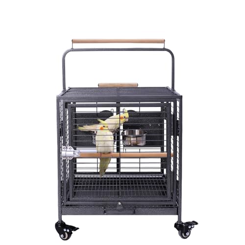 Travel Bird Cage, Easy to Wheel or Carry. Castor Wheels Included